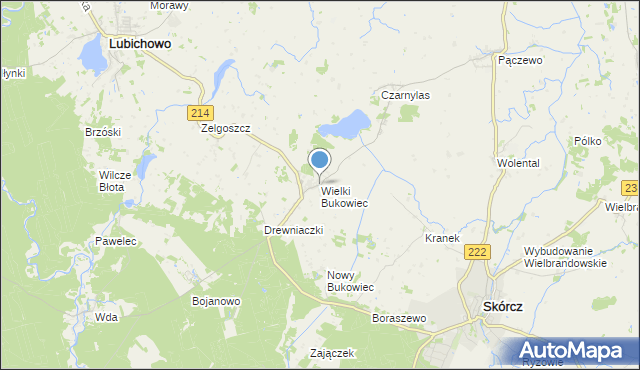 mapa Wielki Bukowiec, Wielki Bukowiec na mapie Targeo